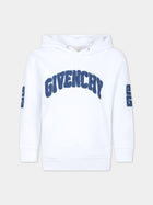 Felpa bianca per bambino con logo,Givenchy Kids,H30155 10P